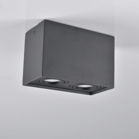 Přisazené stropní svítidlo Hadar Q2 2xGU10. pohyblivé. obdélníkové. černé