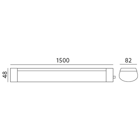 LED hermetické lineární svítidlo 60W 6000lm IP65 150cm Neutrální 4000K