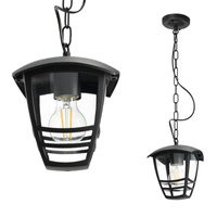 Venkovní zahradní závěsná lampa E27 černá IP54 Tevio Kobi