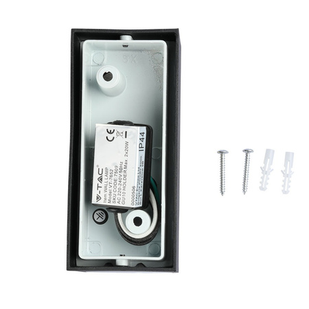 Zahradní fasádní svítidlo nástěnné svítidlo GU10 IP44 Horní/spodní kulaté černé VT-7652 V-TAC