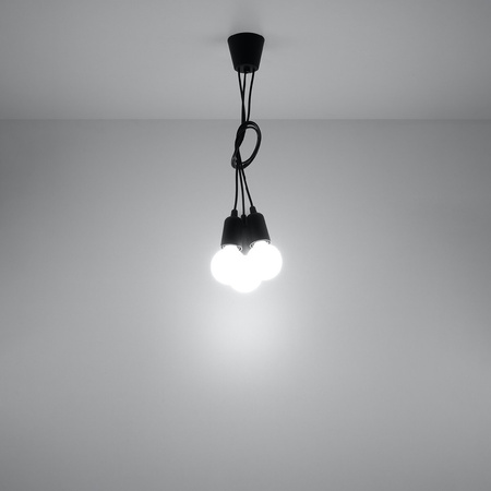 DIEGO LED závěsné stropní svítidlo 3xE27 závěsné černé SOLLUX