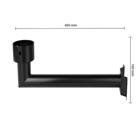Držák pouliční lampy SOLAR 40CM trubka ?75 mm černá