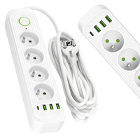 Prodlužovací kabel CONNECTO 4x230V 3m 4GN Zemní jistič 4xUSB Bílá Kobi