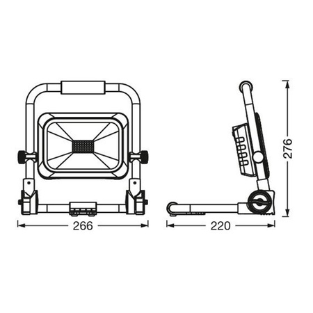 Přenosný LED halogenový reflektor Akumulátorová pracovní lampa 20W Worklight Ledvance