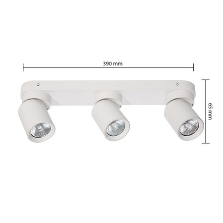 TIMO stropní nástěnné svítidlo nástěnné reflektorové svítidlo pohyblivé halogenové svítidlo 3xGU10 bílé LVT