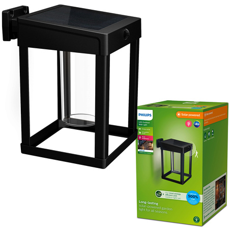 LED solární nástěnná lampa CAMILL 1,4W 3000K IP44 Soumrakový senzor PHILIPS