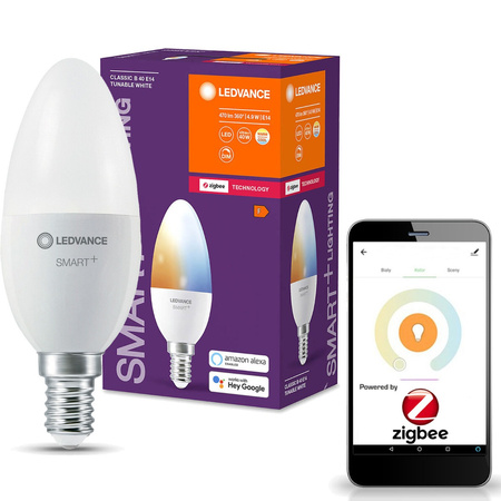 E14 B40 4.9W 470lm CCT LEDVANCE SMART+ ZigBee stmívatelná LED žárovka