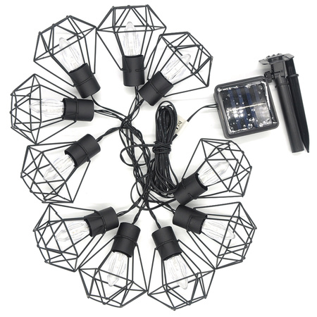 Solární girlanda závěsná zahradní LED lampa ROMB 3000K Teplá bílá barva