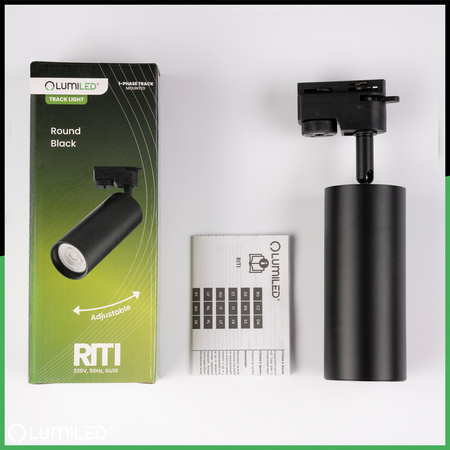 GU10 Black RITI Jednofázové světlo na přípojnici LUMILED