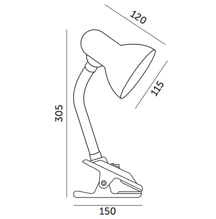 Stolní lampa Školní stolní lampa E27 Clip Black Lumek Kobi