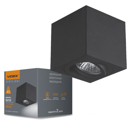 Povrchové svítidlo SPOT 1x GU10 Movable Black OTTO Videx