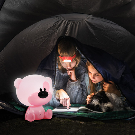 Dekorativní stolní lampa 2,5W 59lm růžová Stmívatelný medvídek Sanico Goldlux