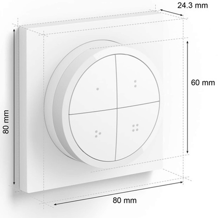 Dálkové ovládání nástěnného stmívače Philips Hue Tap Dial Switch Bluetooth Zigbee