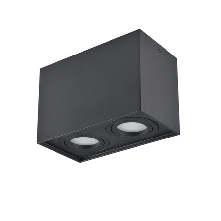 Přisazené stropní svítidlo Hadar Q2 2xGU10. pohyblivé. obdélníkové. černé