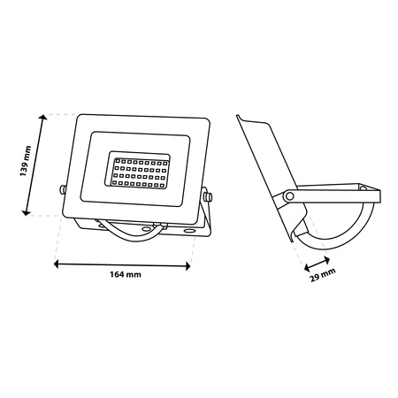 LED Reflektor 30W, 2700lm 6500K IP65 Černá ZUNA2 LUMILED