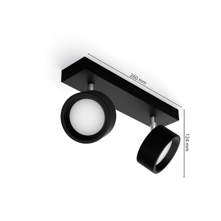 LED reflektorová stropní lampa 11W 1100lm 2700K Black Brother Philips