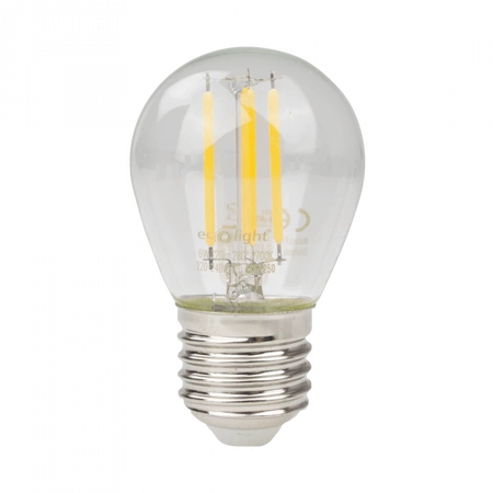 LED žárovka kapka P45 E27 6W 720lm 2700K teplá bílá FILAMENT Ecolight