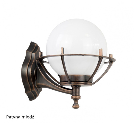 Venkovní zahradní fasádní svítidlo LED NÁSTĚNNÉ SVÍTIDLO Koule s košem 200 K 3012/1/KPO E27 Su-Ma