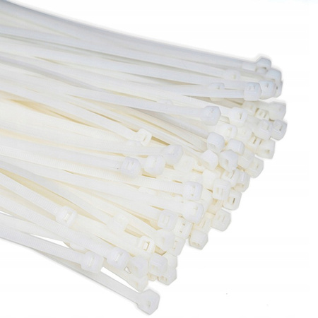 Silná stahovací páska 4.6x300mm bílá 100 kusů ECOLIGHT