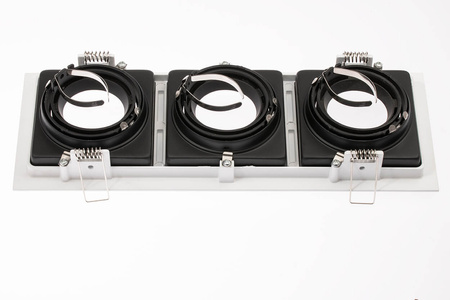 Halogenová Podhledové svítidlo 3x GU10, Nastavitelná Čtvercová Bílá GEMINUS LUMILED