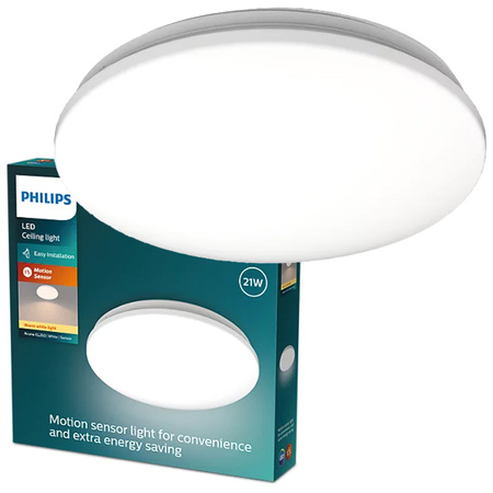 Stropní svítidlo LED Plafond 21W 2500lm 2700K se soumrakovým senzorem Bílá Acuna Philips