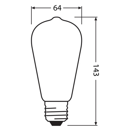 LED žárovka ST64 E27 6,5W = 55W 730lm 2700K teplá bílá FILAMENT LEDVANCE