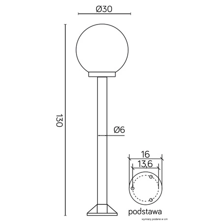 Venkovní stojící zahradní lampa POST Balls K 5002/2/K 300 E27130cm Su-Ma