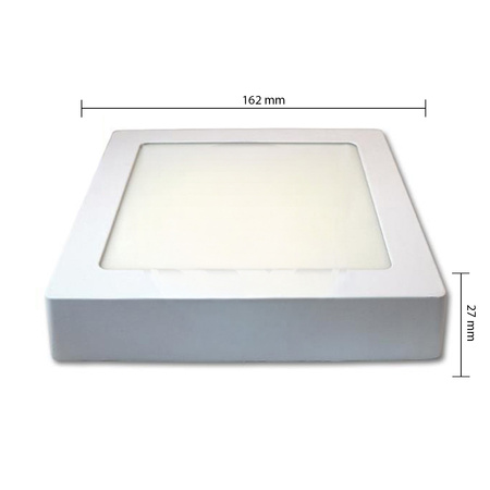 LED panelové stropní svítidlo 12W 960lm 6500K studená povrchová montáž Square White Proma Masterled