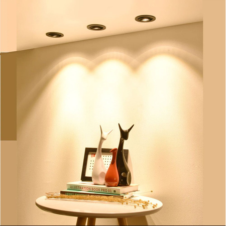 Zapuštěné stropní svítidlo Halogenové GU10 VIDEX černé kulaté pohyblivé