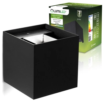 Zahradní nástěnná lampa 2x 3W, nastavitelné nahoru a dolů 4000K Černá PICEA LUMILED