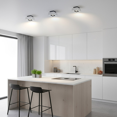 Povrchové Halogenové svítidlo GU10, SPOT Nastavitelná Čtvercová Bílá AURI LUMILED