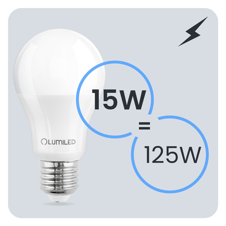 LED žárovka E27 A60 15W = 25W 1952lm 6500K studená bílá 260° LUMILED