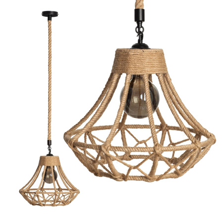 BOHO pletená jutová závěsná lampa Lustr pro LED E27 PIPE