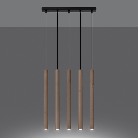 PASTELO 5L 5xG9 Dřevěné moderní stropní závěsné svítidlo SOLLUX