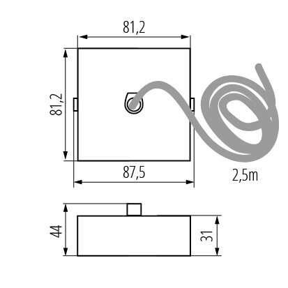 Kabel pro lineární svítidla LED bílé barvy 2,5 m ALIN Kanlux