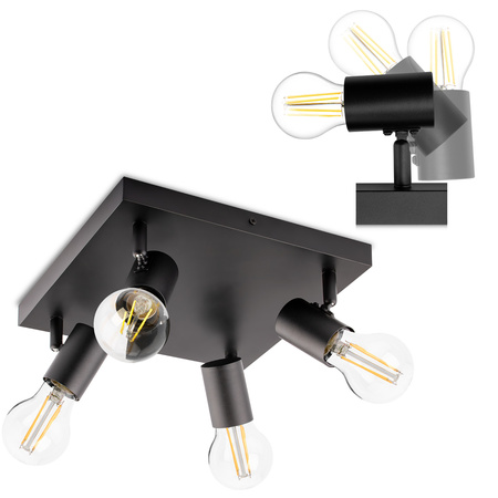 Stropní svítidlo Plafond SPOT TUBA Reflektor Halogenové svítidlo 4x E27 GLASA LUMILED