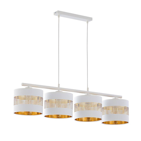 TAGO WHITE Stropní závěsný lustr bílo-zlatý moderní 4xE27 3224 TK Lighting
