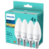 4x LED žárovka E14 B35 4,9W = 40W 470lm 2700K teplá bílá Milk PHILIPS