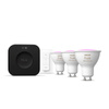 3x LED GU10 Reflector PAR16 4,2W = 50W 400lm CCT + RGB SMART Smart Bluetooth ZigBee White and Color Ambiance + Bridge PRO + Philips HUE Remote Controller