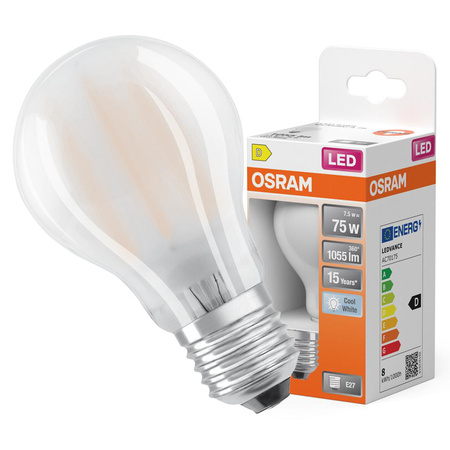 LED žárovka E27 A60 8W = 75W 1055lm 4000K neutrální bílá 300° vlákno OSRAM STAR