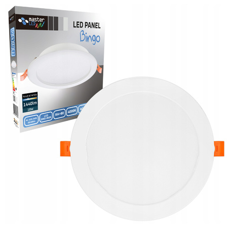 LED panelové stropní svítidlo 18W 1440lm 4000K neutrální zapuštěné kulaté bílé Proma Masterled