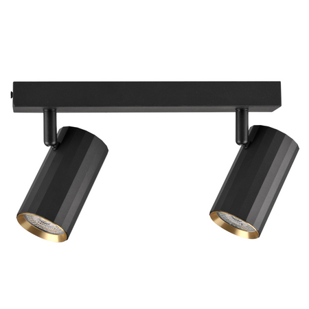 Nástěnné a stropní bodové svítidlo 2x GU10 Black Gold NICEA Sanico Goldlux