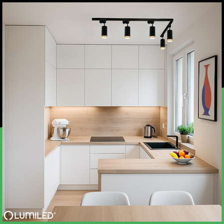 Sada 3m kolejnic + 5x stropní svítidlo s reflektorem GU10 LUMILED track lighting