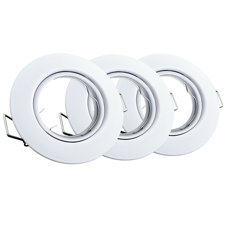 3x GOLDLUX (Polux) pohyblivá halogenová žárovka. kulatá bílá + LED žárovka GU10 3.5W