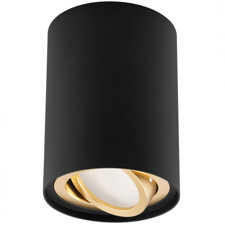 Povrchová montáž HALOGEN Spot Tuba Movable AMAT-M GU10 Round Black-Gold 84mm LUMILED