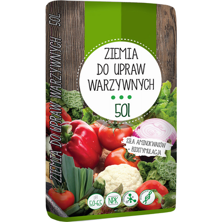 Půdní substrát pro pěstování zeleniny a květin 50L s biostimulací pH 5.0 - 6.5