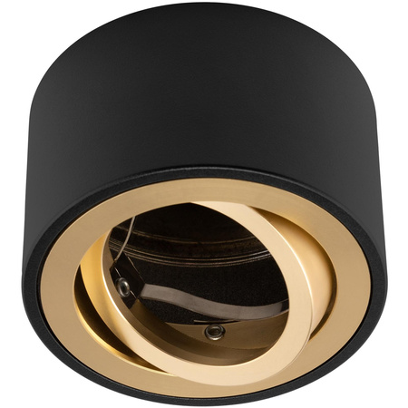 Povrchová montáž HALOGEN Bodové pohyblivé svítidlo AMAT-S INSERT Kulaté černo-zlaté 52mm LUMILED