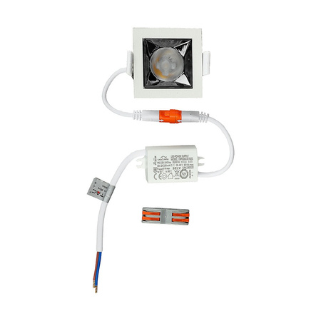 LED reflektor pro vestavbu 4W 5700K SMD SAMSUNG CHIP Square VT-2-04 V-TAC