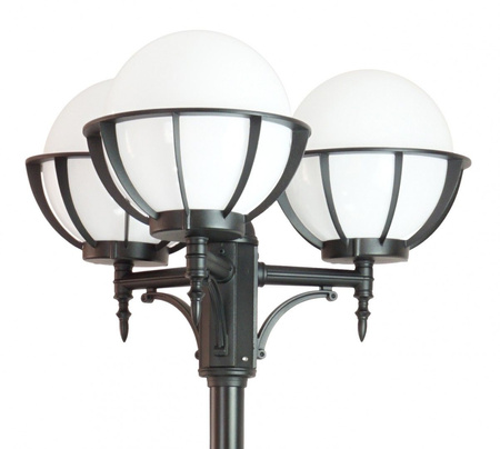 Venkovní zahradní lampová tyč LANTERN E27 Koule s košíkem 250 OGMWN 3 KPO 250 185-285cm černá Su-Ma