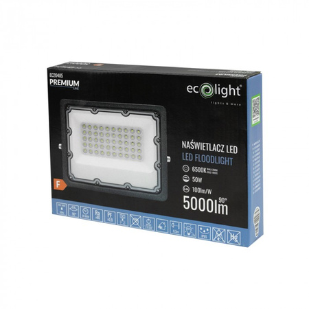 LED reflektor 50W 5000lm 6500K studený IP65 Premium Line Ecolight
